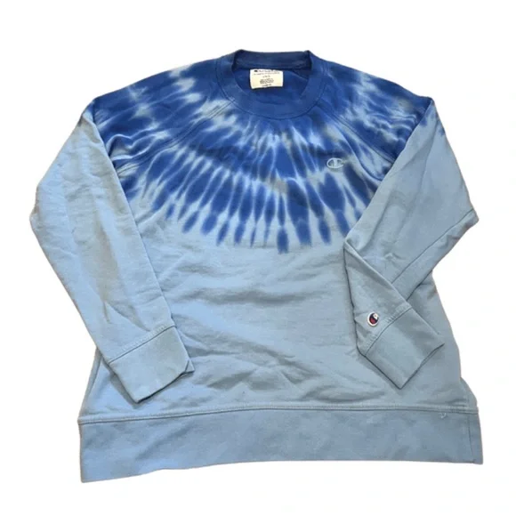 Champion Tops Blue Champion Tie Dye Crewneck Sweatshirt Poshmark
